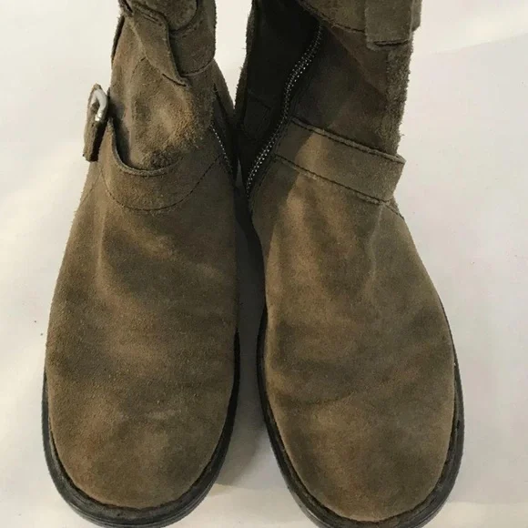 Born Brown Suede Buckle Mid Calf Boots Size 9.5 - Picture 2 of 6